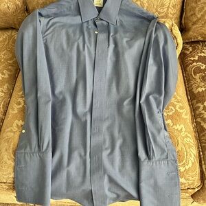 Men's Brooks Brothers Blue Dress Shirt. French cuff. Milano fit. 15-32